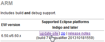 IAR Eclipse Update Site