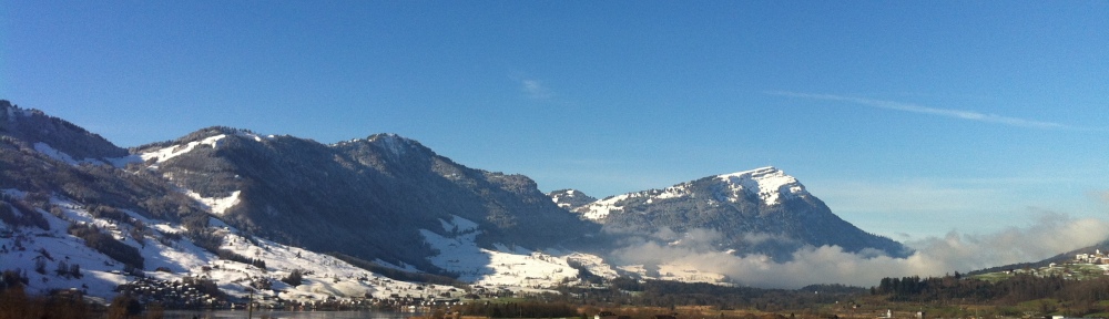 View to the west with the Rigi mountain in on the right.