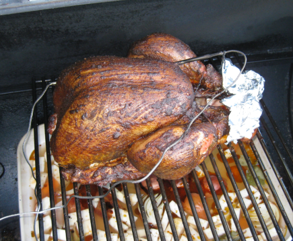 Turkey after three hours in the Smoker