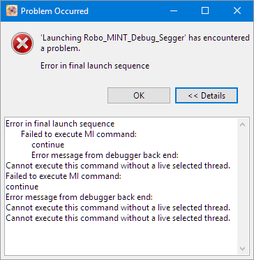 Error in Final Launch Sequence