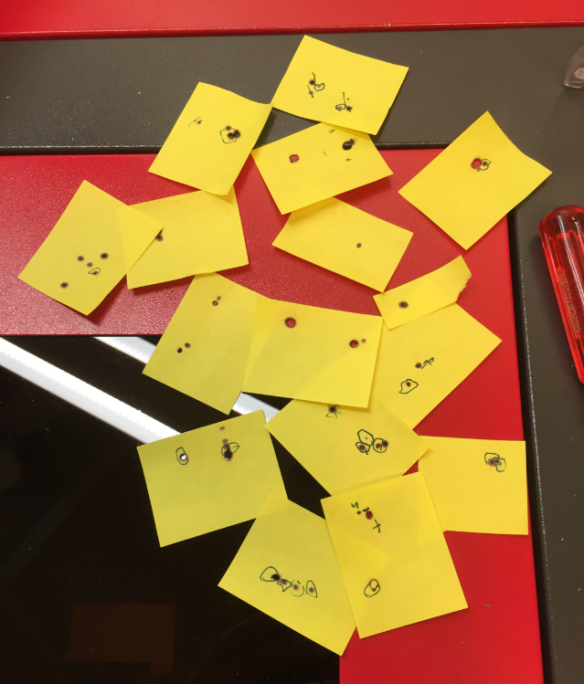 Testing laser with post it notes